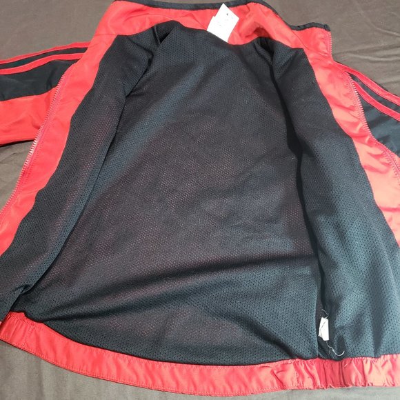 Adidas Track Jacket Collared Sports Coat Lightweight Black Shoulders Stripes 3T - Picture 3 of 6